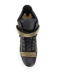 Baskets montantes en cuir noires Giuseppe Zanotti Design