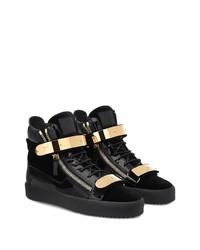 Baskets montantes en cuir noires Giuseppe Zanotti