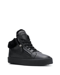 Baskets montantes en cuir noires Giuseppe Zanotti