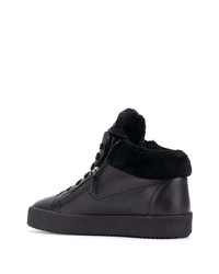 Baskets montantes en cuir noires Giuseppe Zanotti