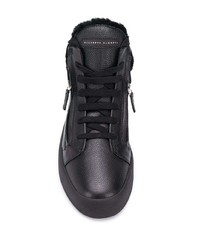 Baskets montantes en cuir noires Giuseppe Zanotti