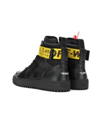 Baskets montantes en cuir noires Off-White