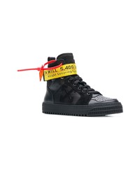 Baskets montantes en cuir noires Off-White