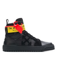 Baskets montantes en cuir noires Off-White