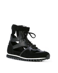 Baskets montantes en cuir noires Comme Des Garcons Homme Plus