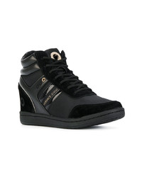 Baskets montantes en cuir noires Versace Jeans