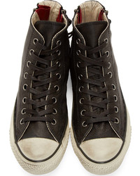 Baskets montantes en cuir noires John Varvatos