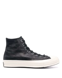 Baskets montantes en cuir noires Converse