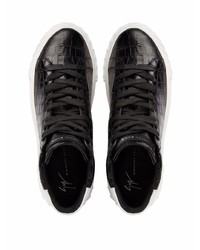 Baskets montantes en cuir noires Giuseppe Zanotti