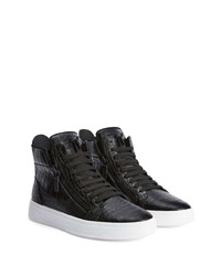 Baskets montantes en cuir noires Giuseppe Zanotti