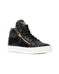 Baskets montantes en cuir noires Giuseppe Zanotti Design