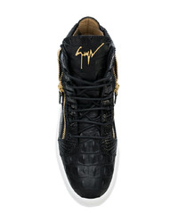 Baskets montantes en cuir noires Giuseppe Zanotti Design