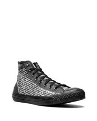 Baskets montantes en cuir noires Converse