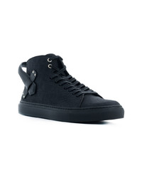 Baskets montantes en cuir noires Buscemi