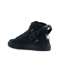 Baskets montantes en cuir noires Buscemi