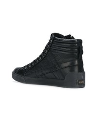 Baskets montantes en cuir noires Diesel