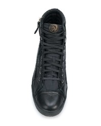 Baskets montantes en cuir noires Diesel