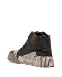 Baskets montantes en cuir noires Boris Bidjan Saberi