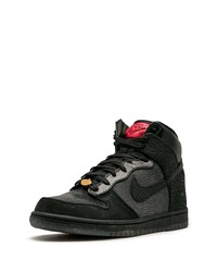 Baskets montantes en cuir noires Nike