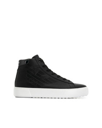 Baskets montantes en cuir noires Ea7 Emporio Armani