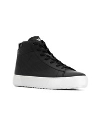 Baskets montantes en cuir noires Ea7 Emporio Armani