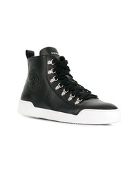 Baskets montantes en cuir noires Balmain