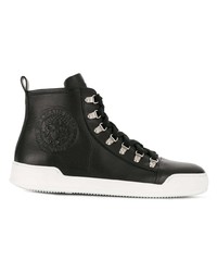 Baskets montantes en cuir noires Balmain