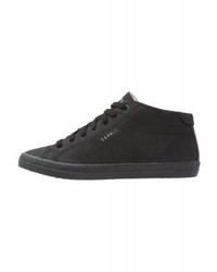 Baskets montantes en cuir noires Esprit