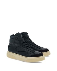 Baskets montantes en cuir noires Ferragamo