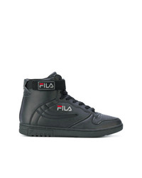 Baskets montantes en cuir noires Fila