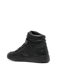 Baskets montantes en cuir noires Salvatore Ferragamo