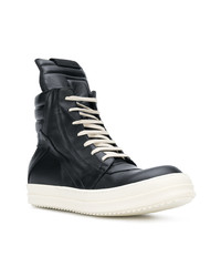 Baskets montantes en cuir noires Rick Owens