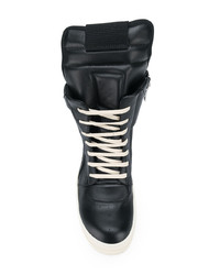 Baskets montantes en cuir noires Rick Owens