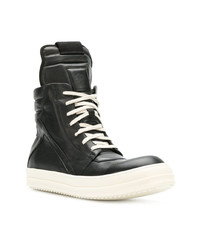 Baskets montantes en cuir noires Rick Owens