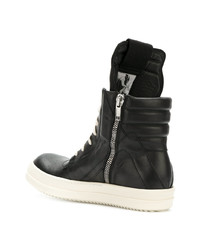 Baskets montantes en cuir noires Rick Owens