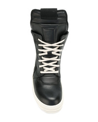 Baskets montantes en cuir noires Rick Owens