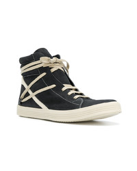 Baskets montantes en cuir noires Rick Owens