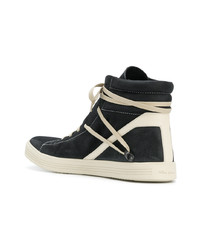 Baskets montantes en cuir noires Rick Owens