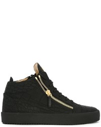 Baskets montantes en cuir noires Giuseppe Zanotti Design