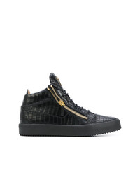 Baskets montantes en cuir noires Giuseppe Zanotti Design