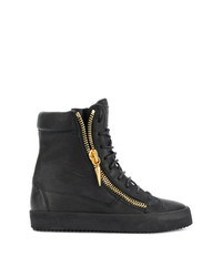 Baskets montantes en cuir noires Giuseppe Zanotti Design