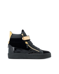 Baskets montantes en cuir noires Giuseppe Zanotti Design