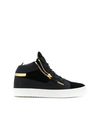 Baskets montantes en cuir noires Giuseppe Zanotti Design