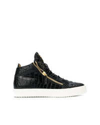 Baskets montantes en cuir noires Giuseppe Zanotti Design