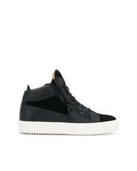 Baskets montantes en cuir noires Giuseppe Zanotti Design