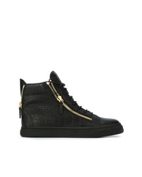 Baskets montantes en cuir noires Giuseppe Zanotti Design