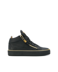 Baskets montantes en cuir noires Giuseppe Zanotti Design