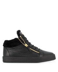 Baskets montantes en cuir noires Giuseppe Zanotti