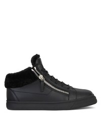 Baskets montantes en cuir noires Giuseppe Zanotti