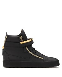 Baskets montantes en cuir noires Giuseppe Zanotti